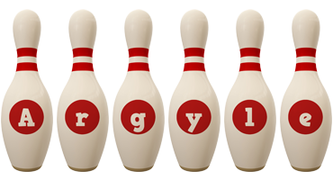 Argyle bowling-pin logo