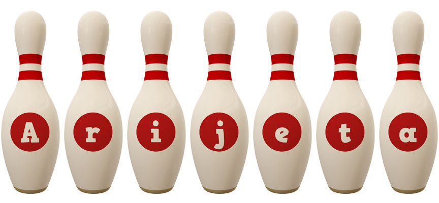 Arijeta bowling-pin logo
