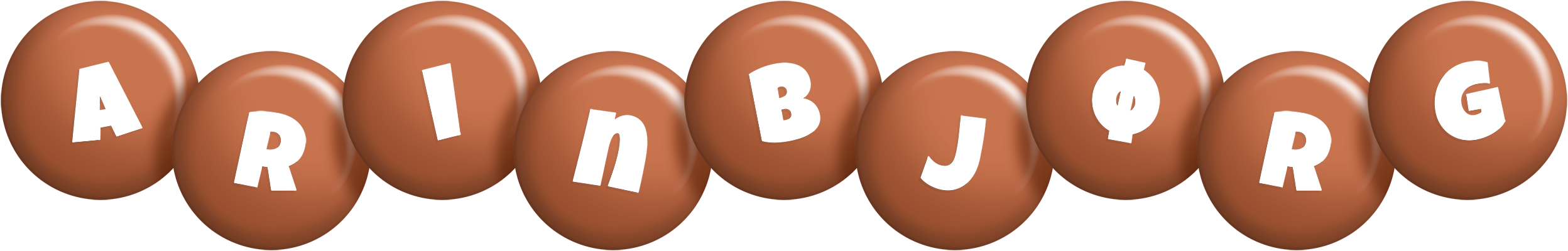 Arinbjørg candy-brown logo