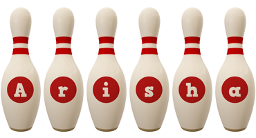 Arisha bowling-pin logo