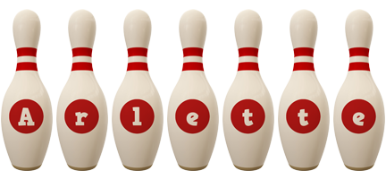 Arlette bowling-pin logo