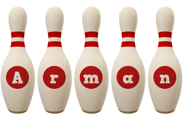 Arman bowling-pin logo