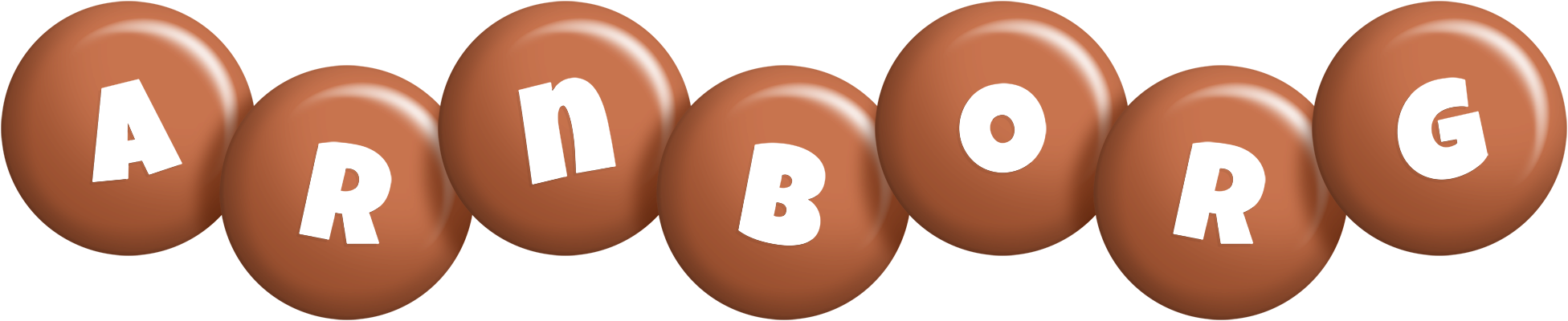 Arnborg candy-brown logo