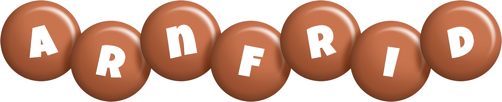 Arnfrid candy-brown logo