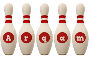 Arqam bowling-pin logo