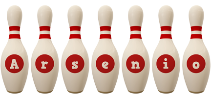 Arsenio bowling-pin logo