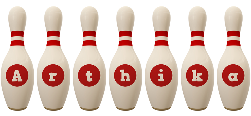 Arthika bowling-pin logo