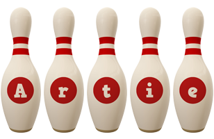 Artie bowling-pin logo