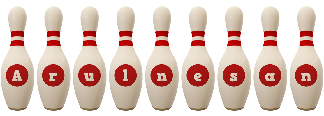 Arulnesan bowling-pin logo