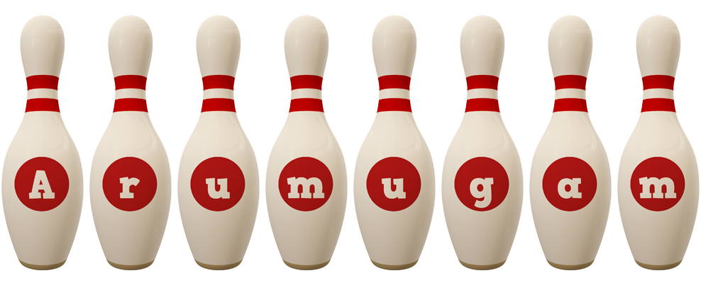 Arumugam bowling-pin logo