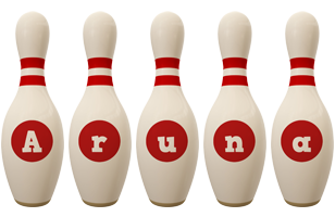 Aruna bowling-pin logo