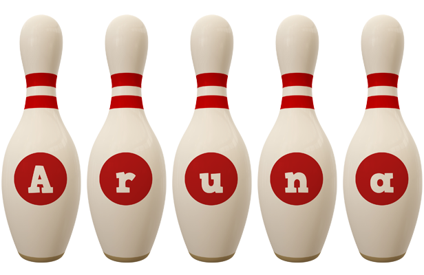 Aruna bowling-pin logo