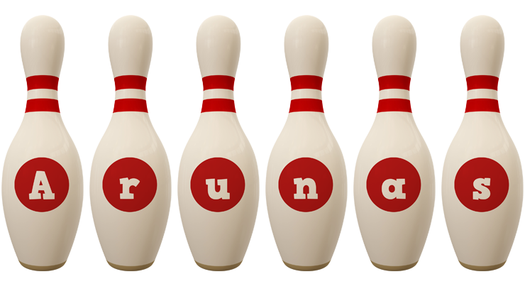 Arunas bowling-pin logo