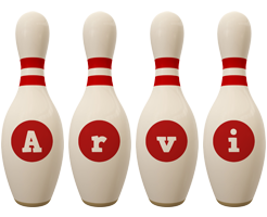 Arvi bowling-pin logo