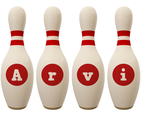 Arvi bowling-pin logo