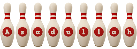 Asadullah bowling-pin logo