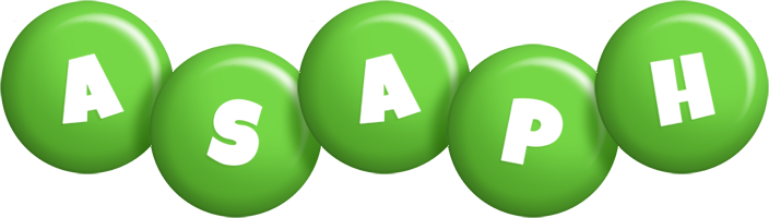 Asaph candy-green logo