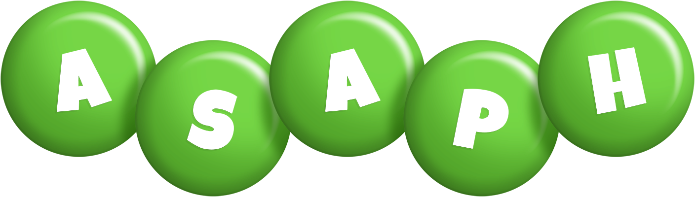 Asaph candy-green logo