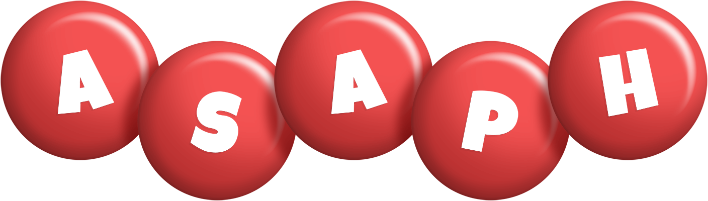 Asaph candy-red logo