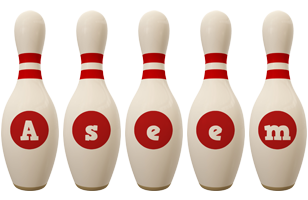 Aseem bowling-pin logo