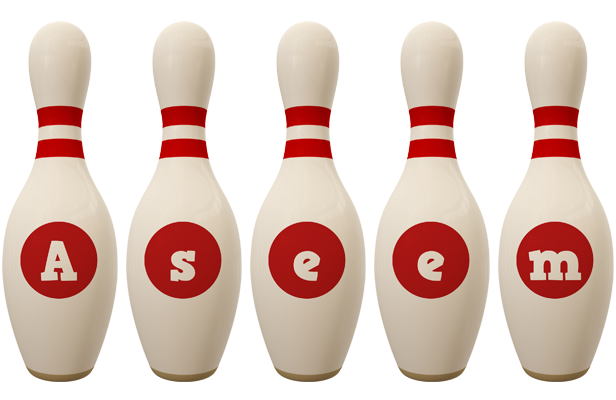 Aseem bowling-pin logo