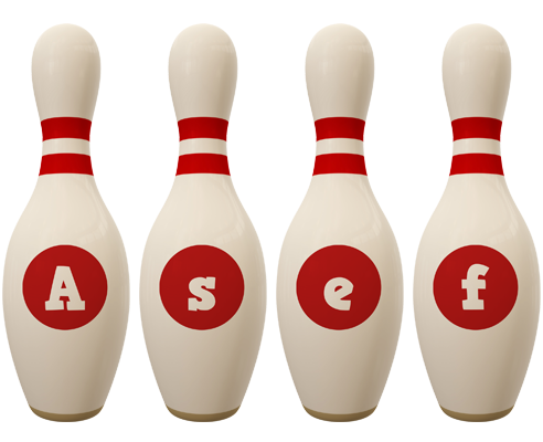 Asef bowling-pin logo