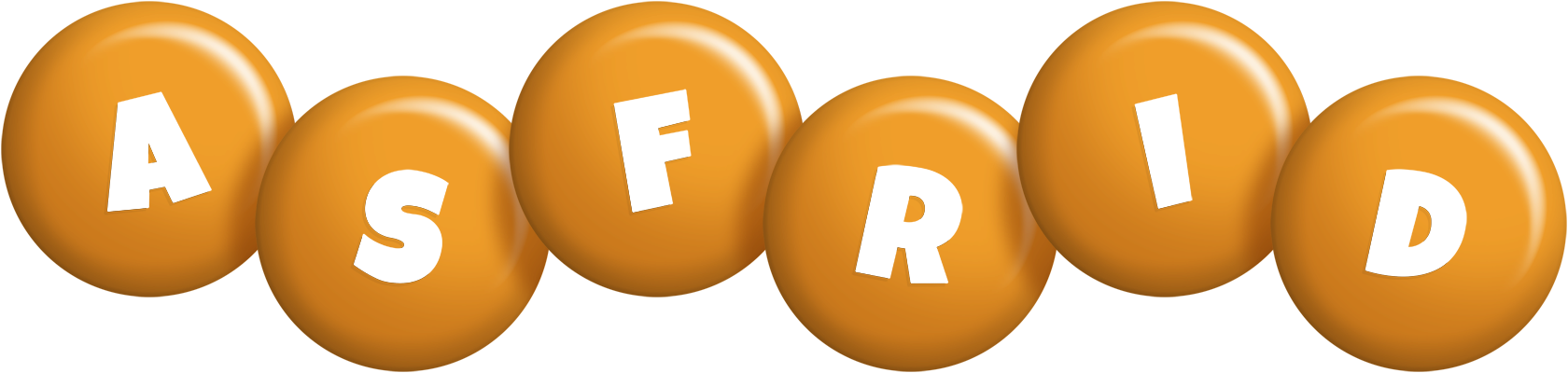 Asfrid candy-orange logo