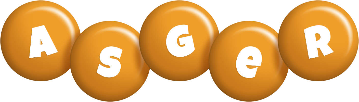 Asger candy-orange logo