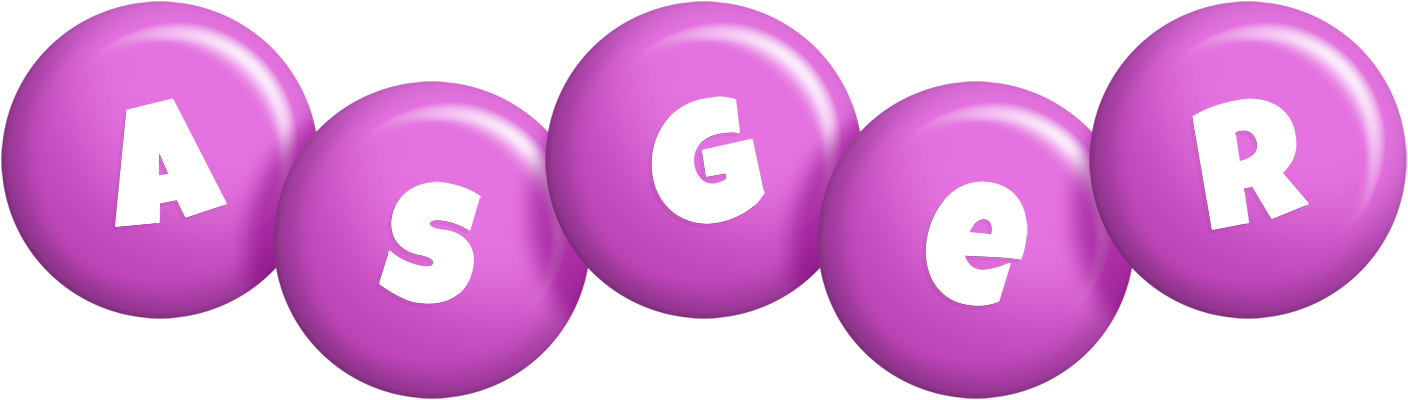 Asger candy-purple logo
