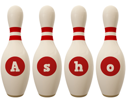 Asho bowling-pin logo