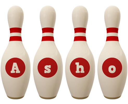 Asho bowling-pin logo