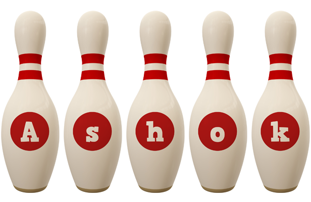 Ashok bowling-pin logo