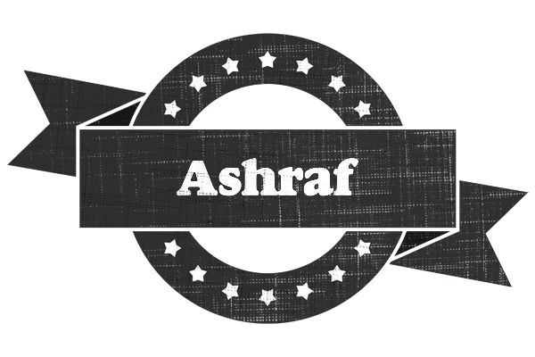 Ashraf grunge logo
