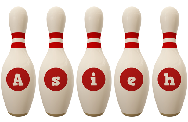 Asieh bowling-pin logo