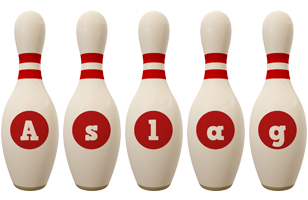 Aslag bowling-pin logo