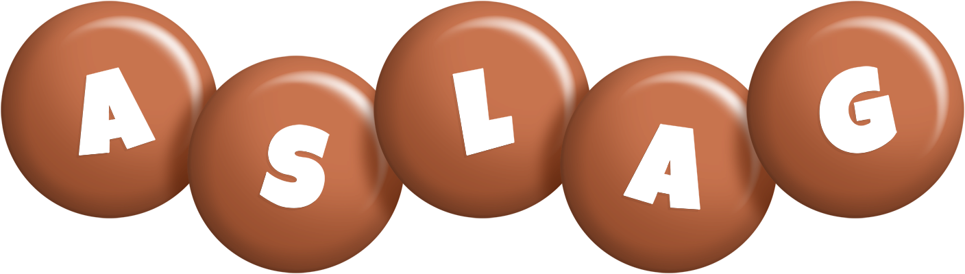 Aslag candy-brown logo