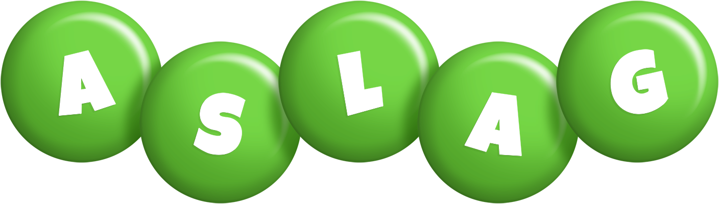 Aslag candy-green logo