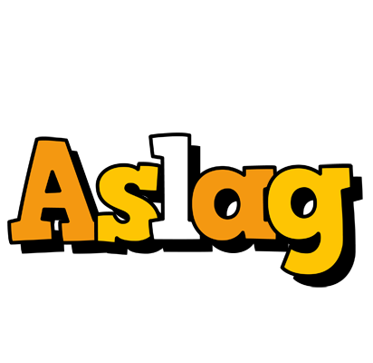 Aslag cartoon logo