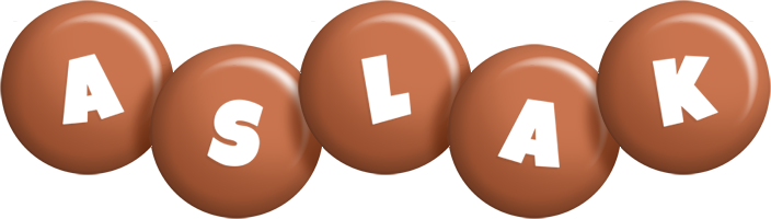 Aslak candy-brown logo