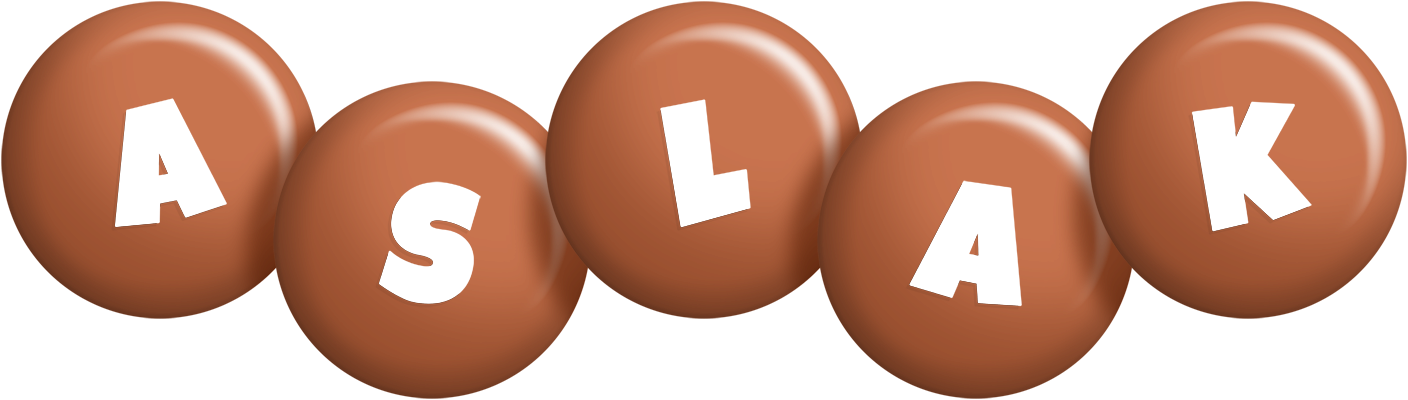 Aslak candy-brown logo