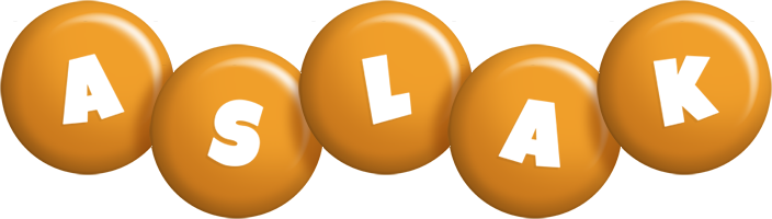Aslak candy-orange logo