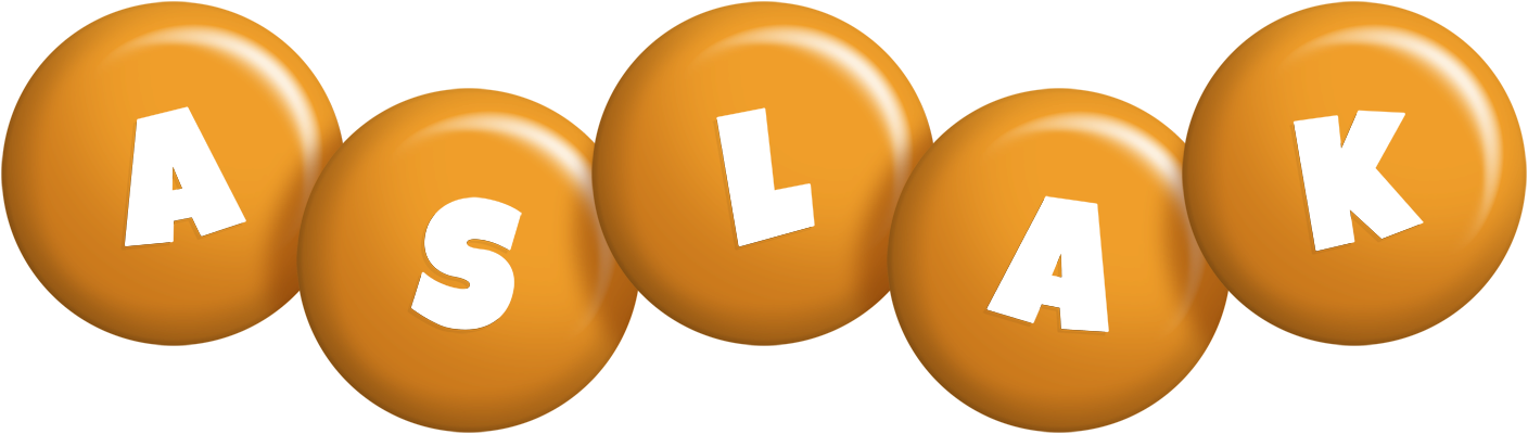 Aslak candy-orange logo