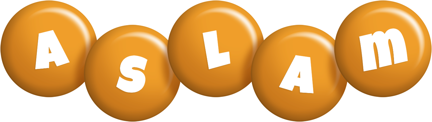 Aslam candy-orange logo