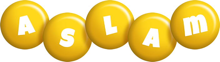 Aslam candy-yellow logo
