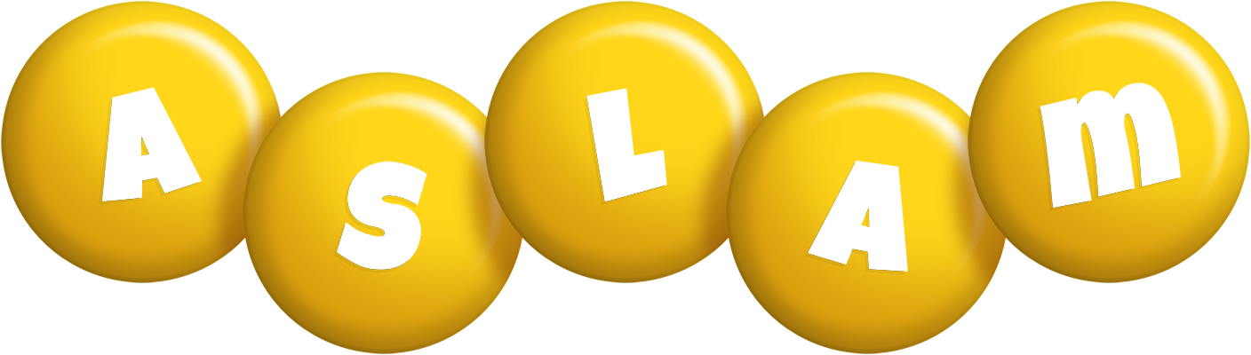 Aslam candy-yellow logo