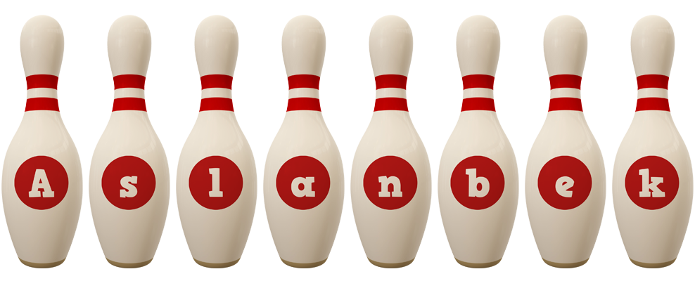 Aslanbek bowling-pin logo