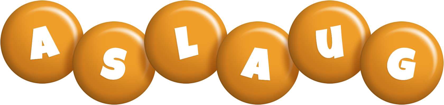 Aslaug candy-orange logo