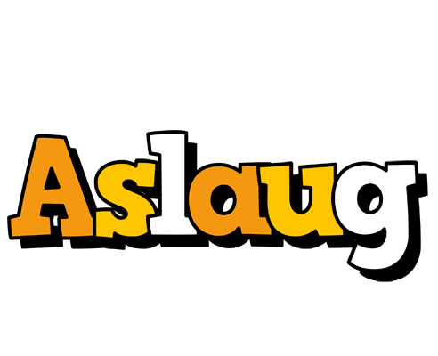 Aslaug cartoon logo