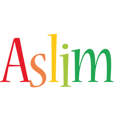 Aslim birthday logo