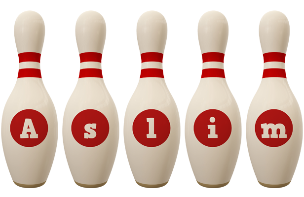 Aslim bowling-pin logo